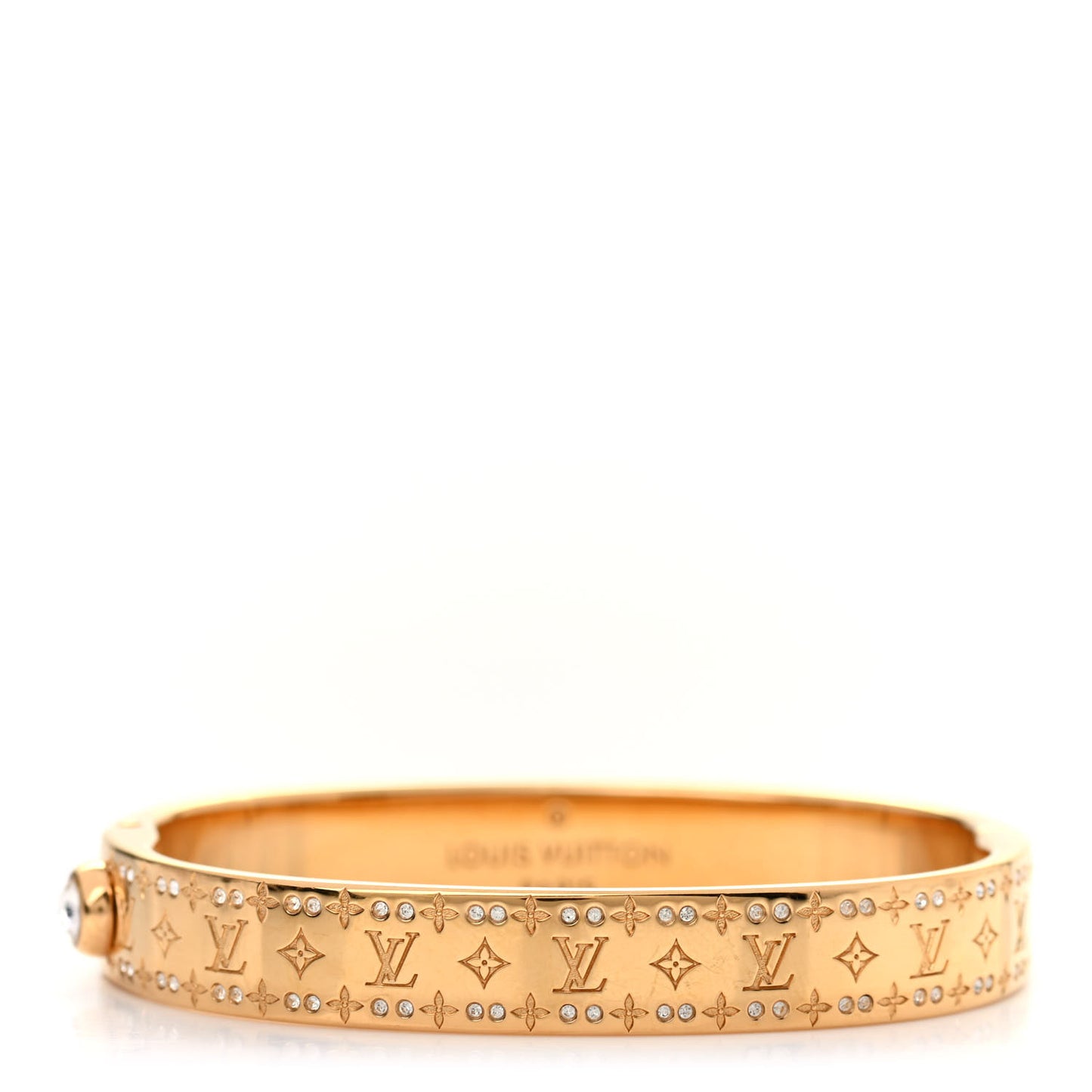 Brass Crystal Monogram Nanogram Strass Cuff S Gold