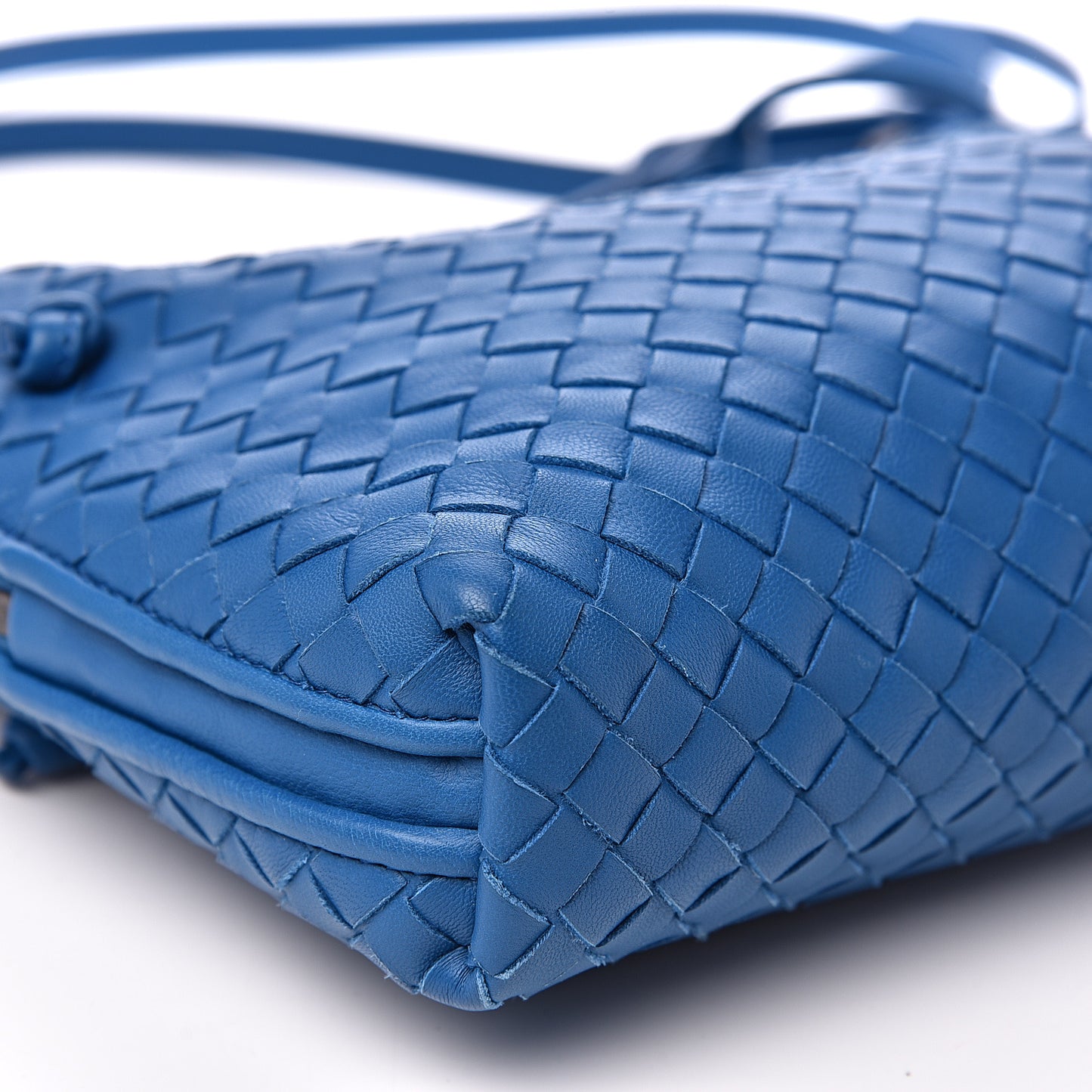 Nappa Intrecciato Nodini Crossbody Messenger Blue