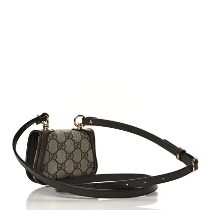 Gucci GG Supreme Monogram Textured Dollar Calfskin Blondie Card Case Wallet with Strap Beige Ebony New Acero 2 of 10