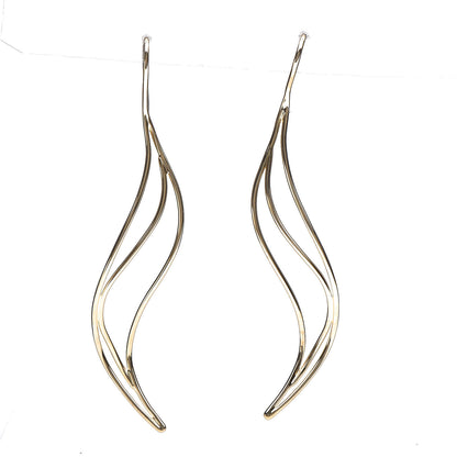 Tiffany 18K Yellow Gold Elsa Peretti Wave Earrings 1 of 4