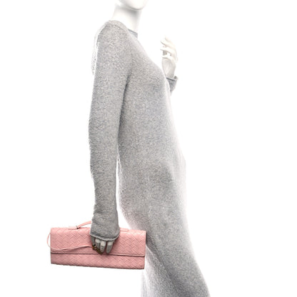 Bottega Veneta Nappa Intrecciato Long Andiamo Top Handle Clutch Rose 2 of 9