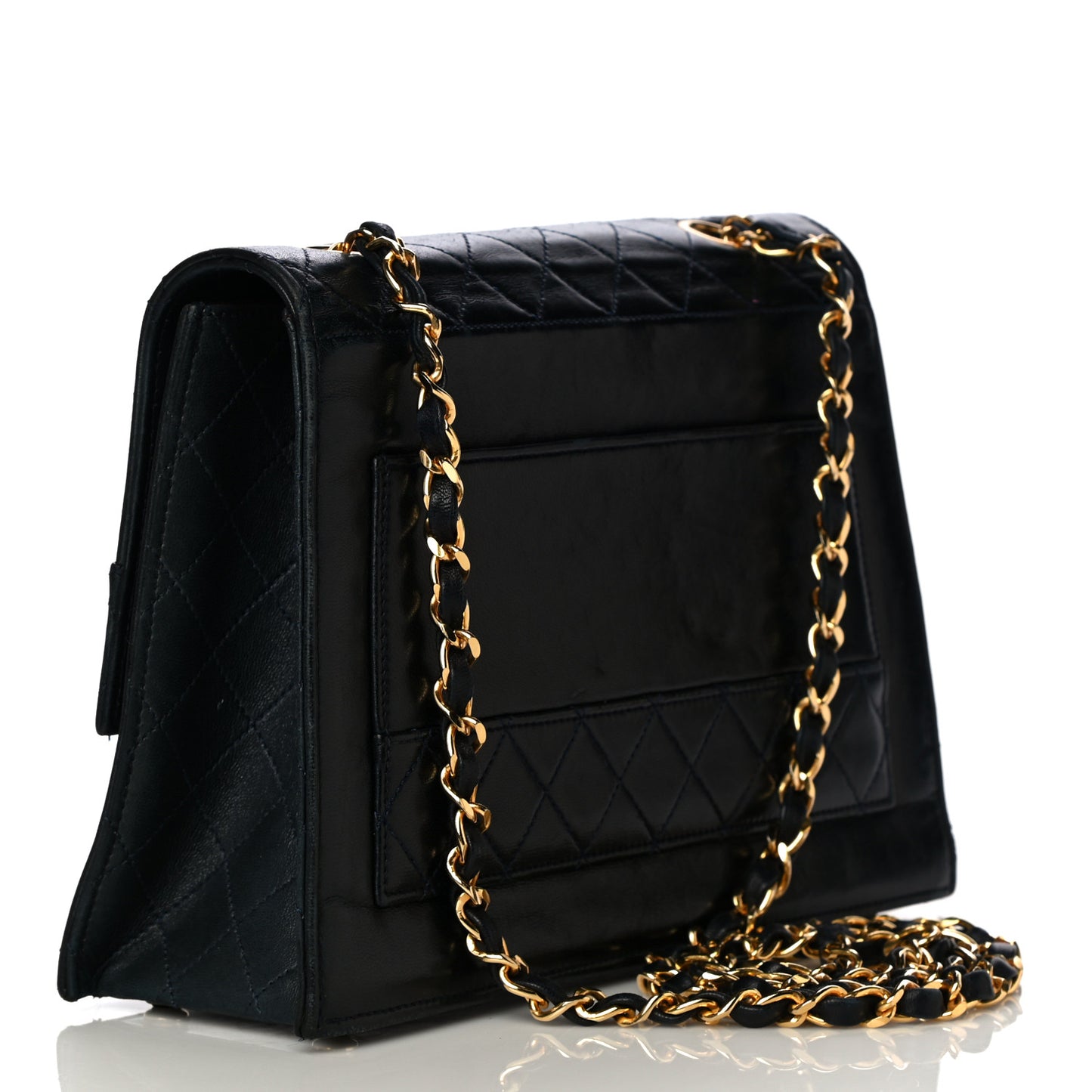 Lambskin Quilted Jumbo Single Flap Black