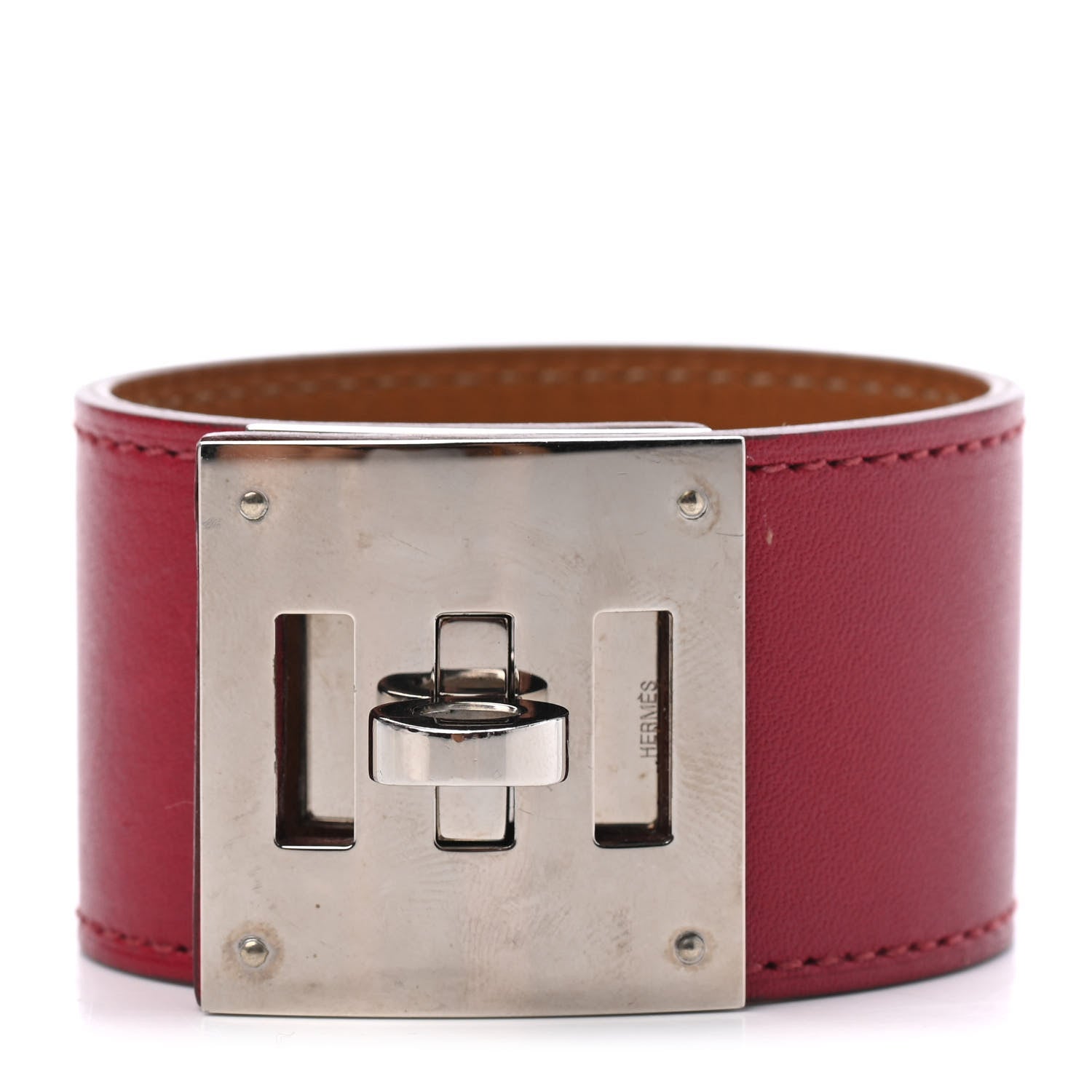 Hermes Tadelakt Kelly Dog Bracelet Rubis 1 of 3