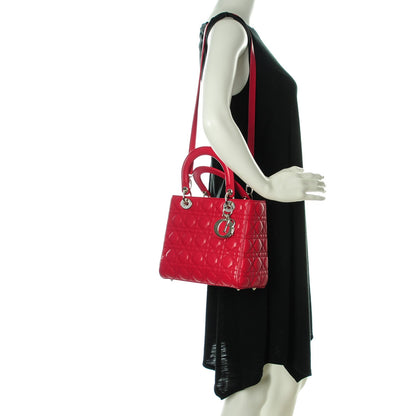 Christian Dior Lambskin Cannage Medium Lady Dior Fuchsia 2 of 7