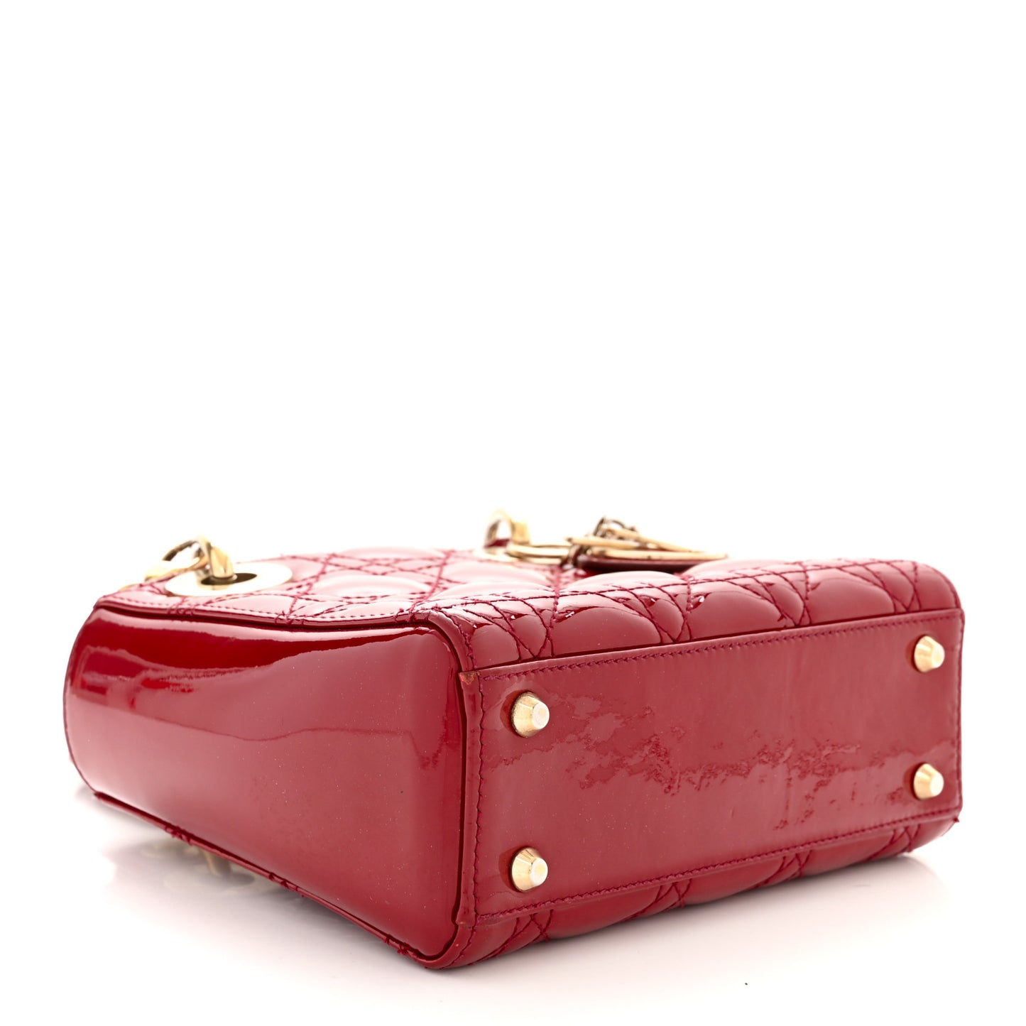 Patent Cannage Mini Lady Dior Red