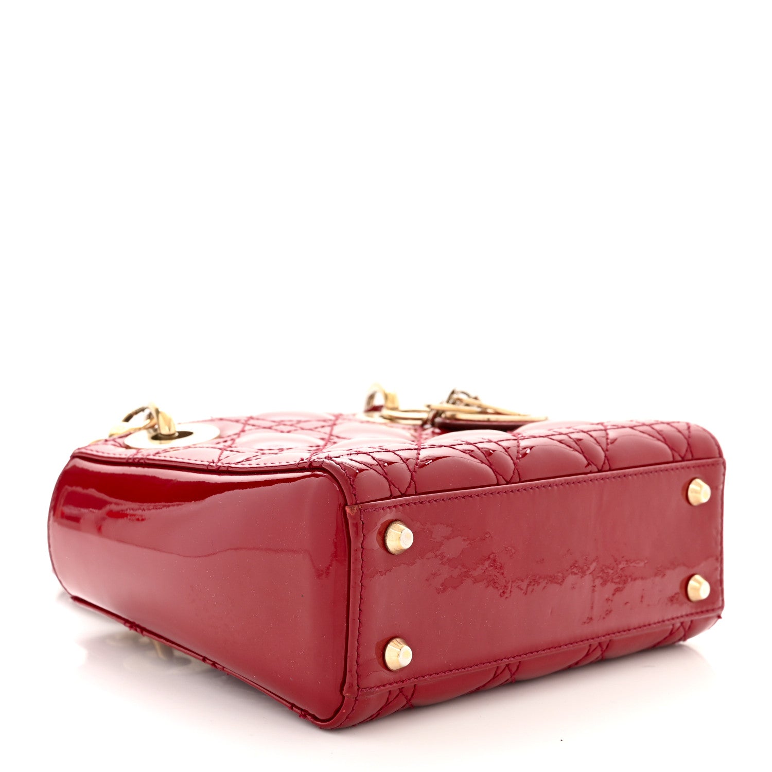 Christian Dior Patent Cannage Mini Lady Dior Red 4 of 10
