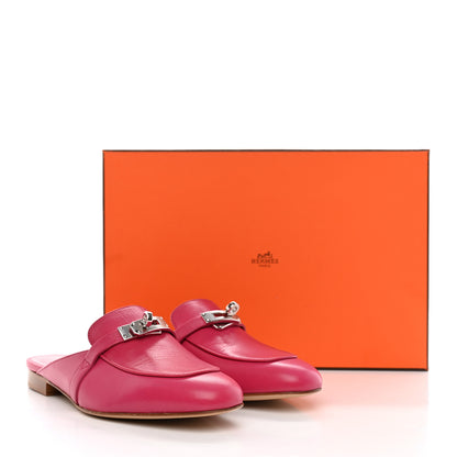 Hermes Goatskin Oz Mules 37 Rose Framboise 9 of 9