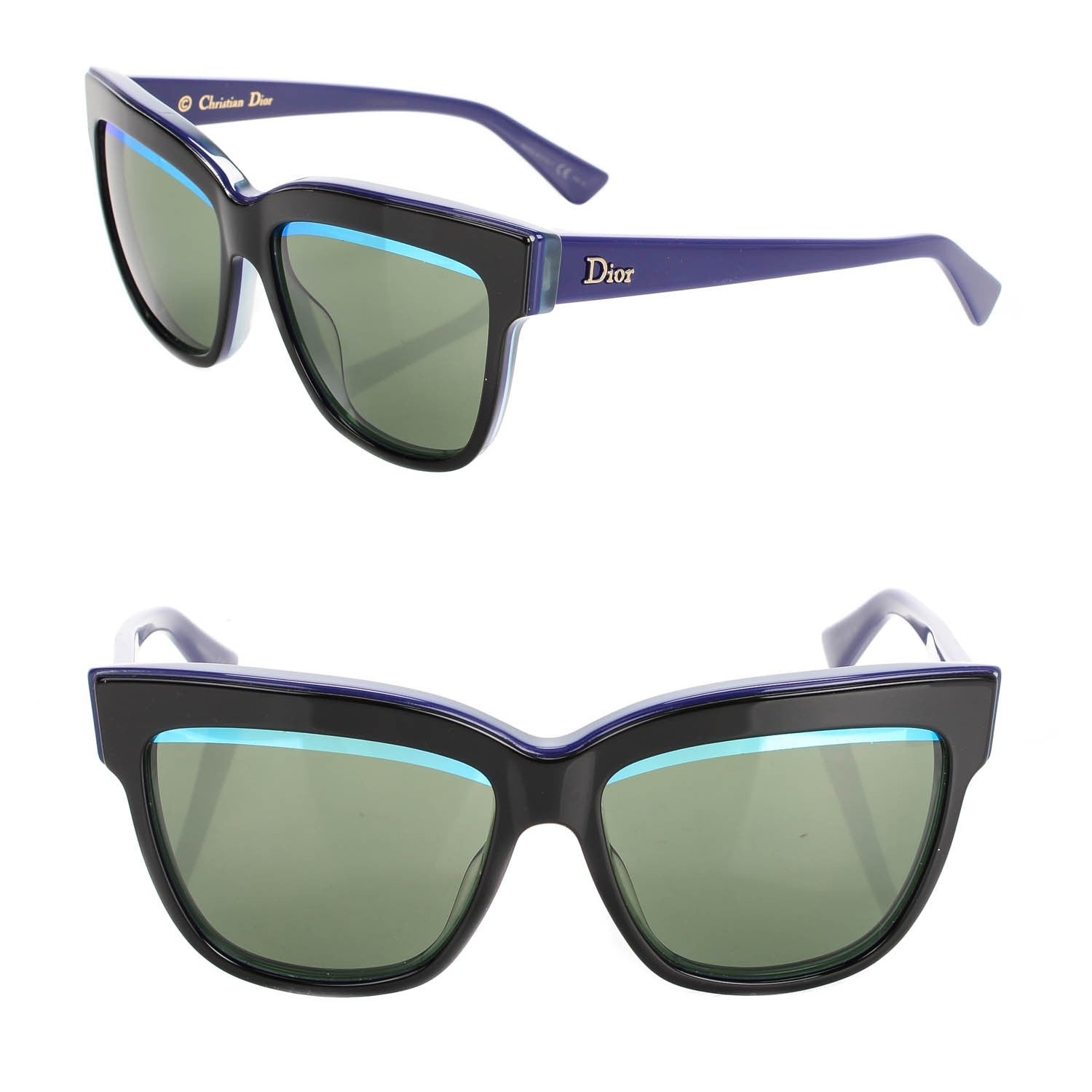 Christian Dior Graphic/S 55 Sunglasses Black Green 1 of 8