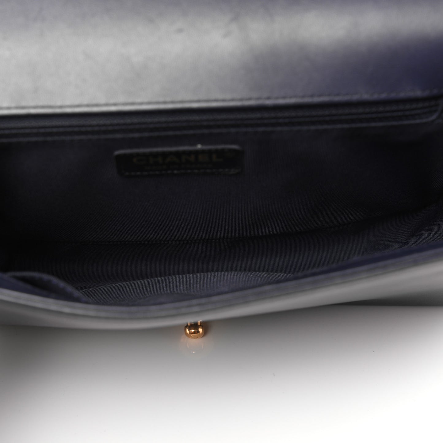 Lambskin Quilted New Medium Boy Flap Navy Blue