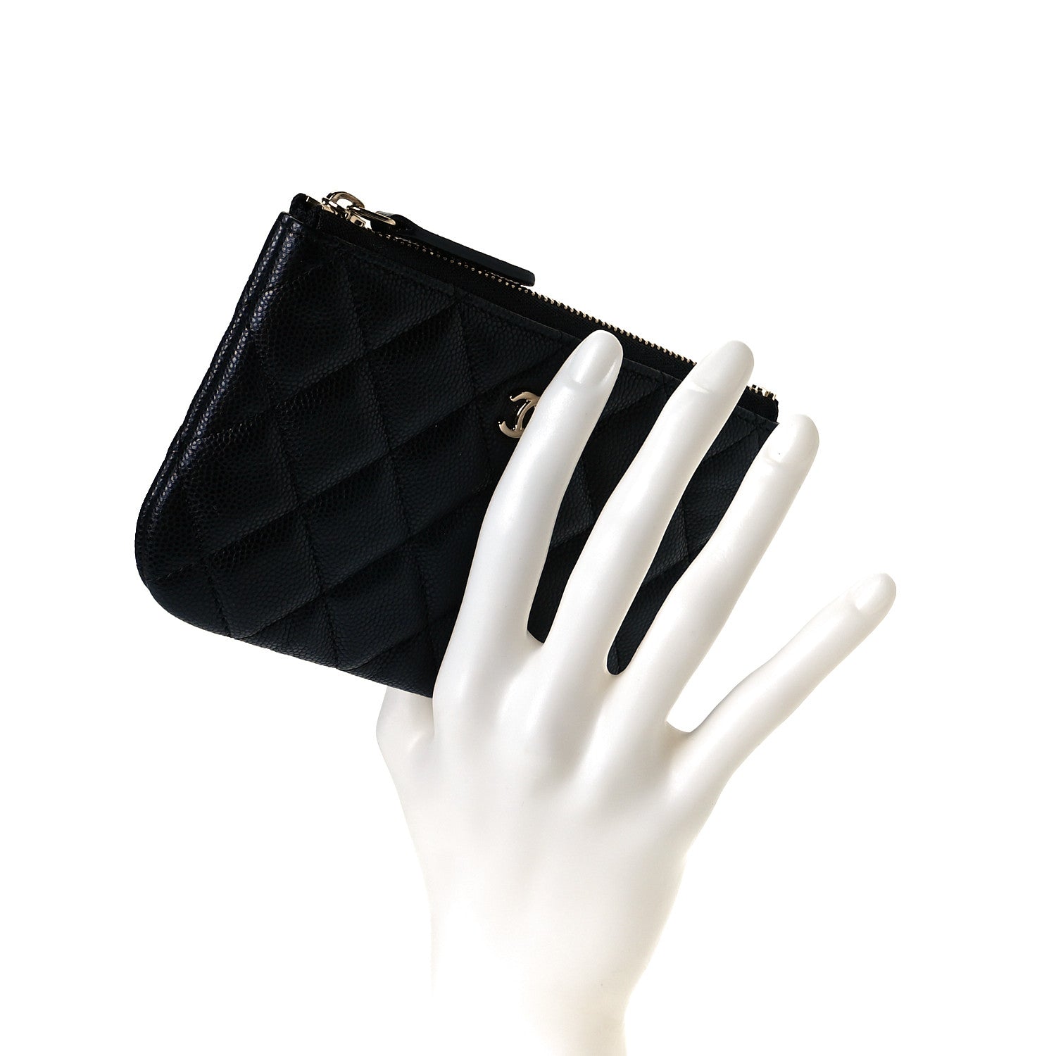 Chanel Caviar Quilted Small Cosmetic Case Black 2 of 7