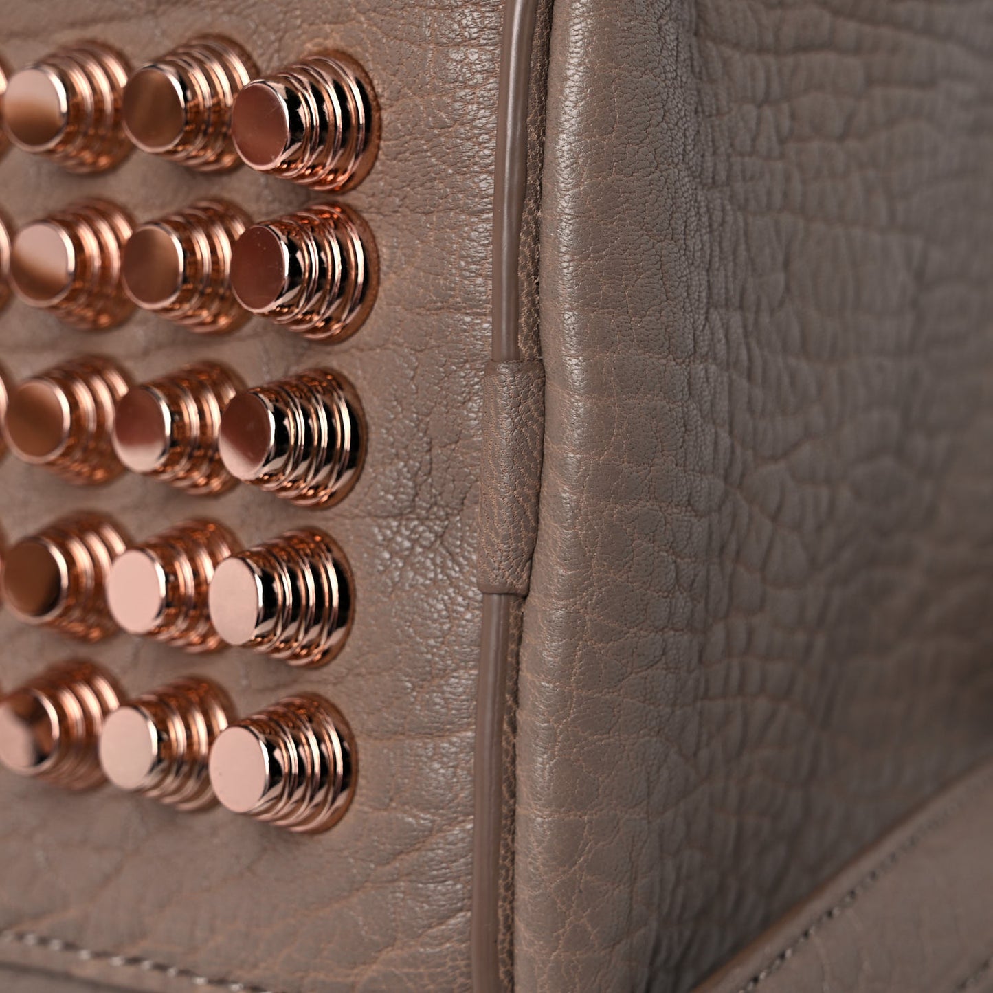 Pebbled Lambskin Rocco Latte Rose Gold Hardware