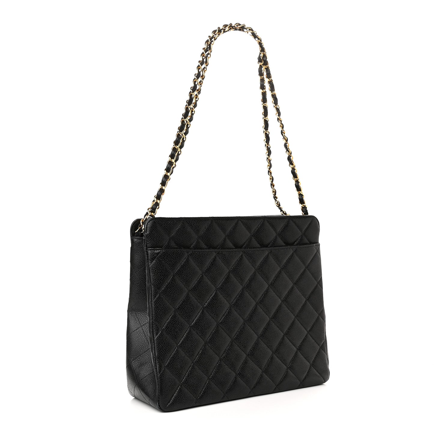 Caviar Quilted Shoulder Bag Black