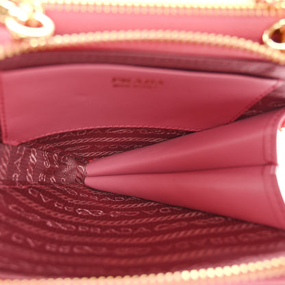 Prada Raffia Calfskin Crochet Logo Embroidered Mini Triangle Pouch Petalo 5 of 15
