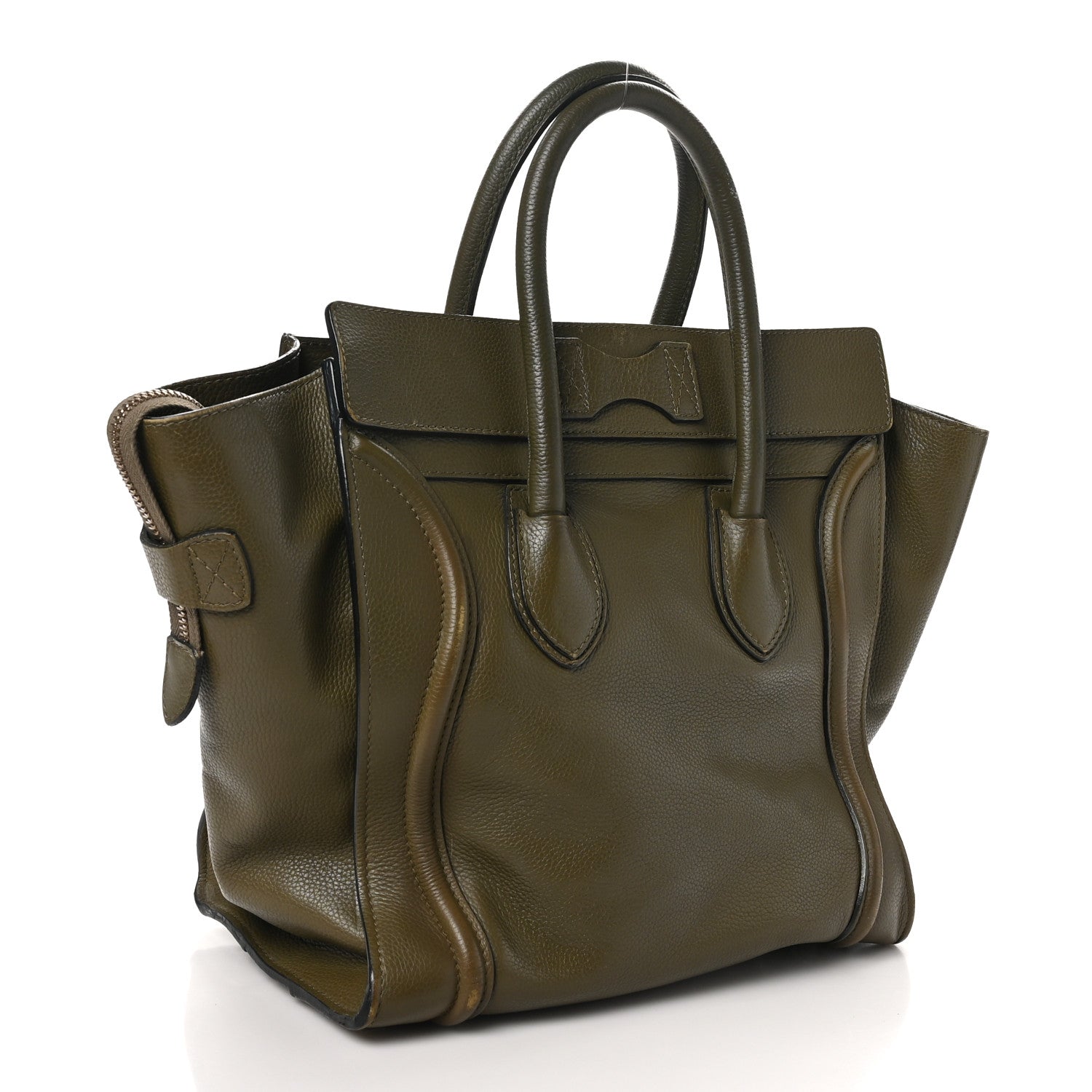 Celine Drummed Calfskin Mini Luggage Souris 3 of 11