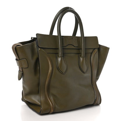 Celine Drummed Calfskin Mini Luggage Souris 3 of 11