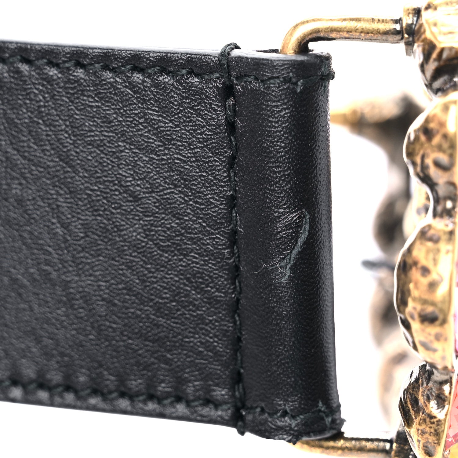 Gucci Calfskin Crystal Double G 40mm Belt 70 28 Black Multicolor 5 of 5