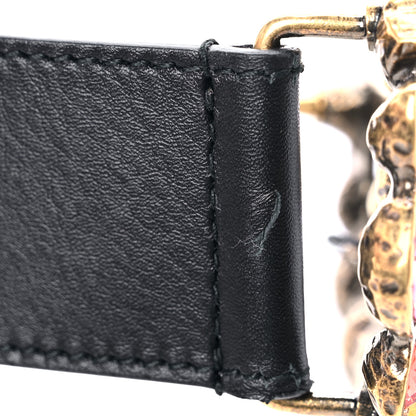 Gucci Calfskin Crystal Double G 40mm Belt 70 28 Black Multicolor 5 of 5