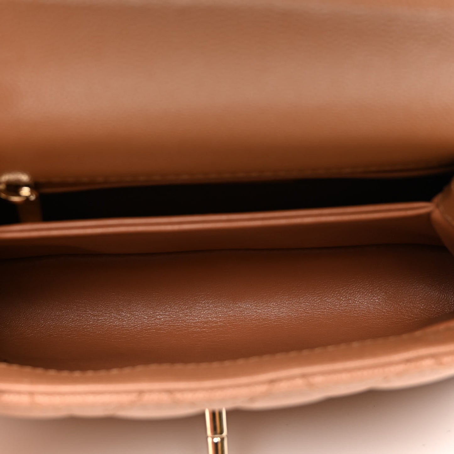 Caviar Quilted Mini Coco Handle Flap Brown
