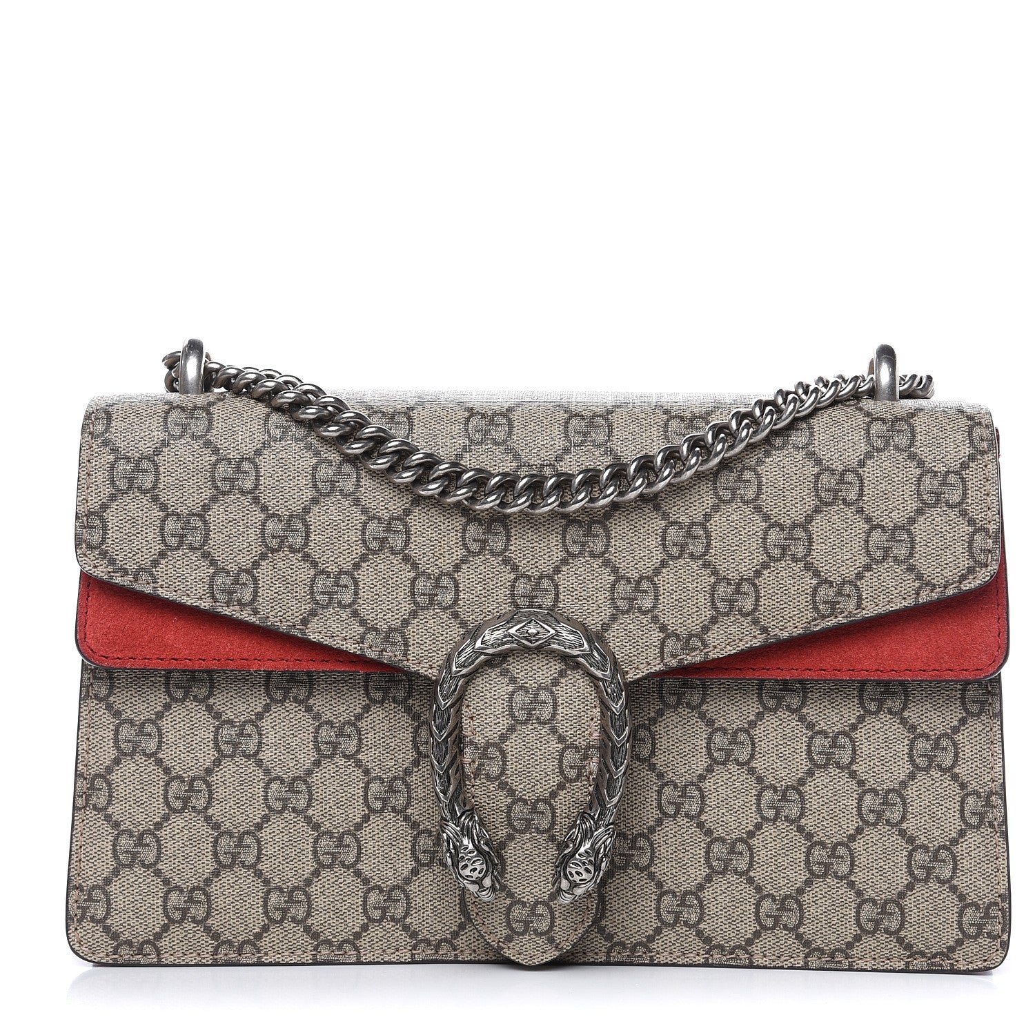 Gucci GG Supreme Monogram Small Dionysus Shoulder Bag Red 1 of 11