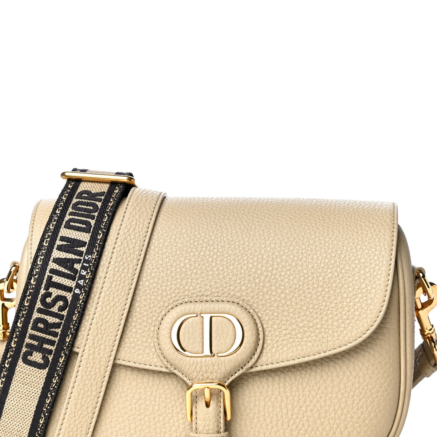 Grained Calfskin Large Bobby Flap Beige