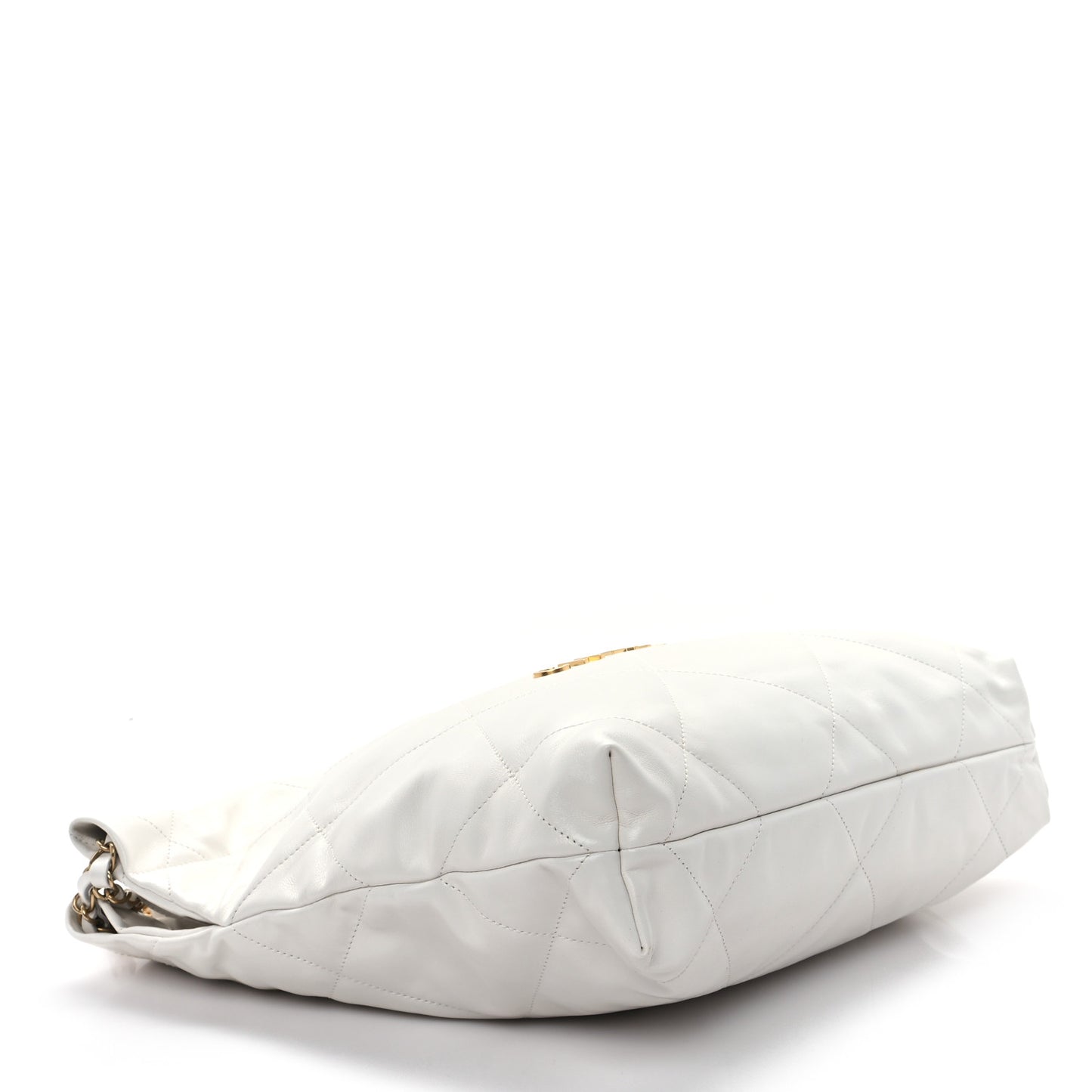 Shiny Calfskin Quilted Small Chanel 22 White