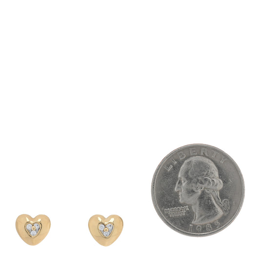 18K Yellow Gold Diamond Paloma Picasso Modern Heart Earrings