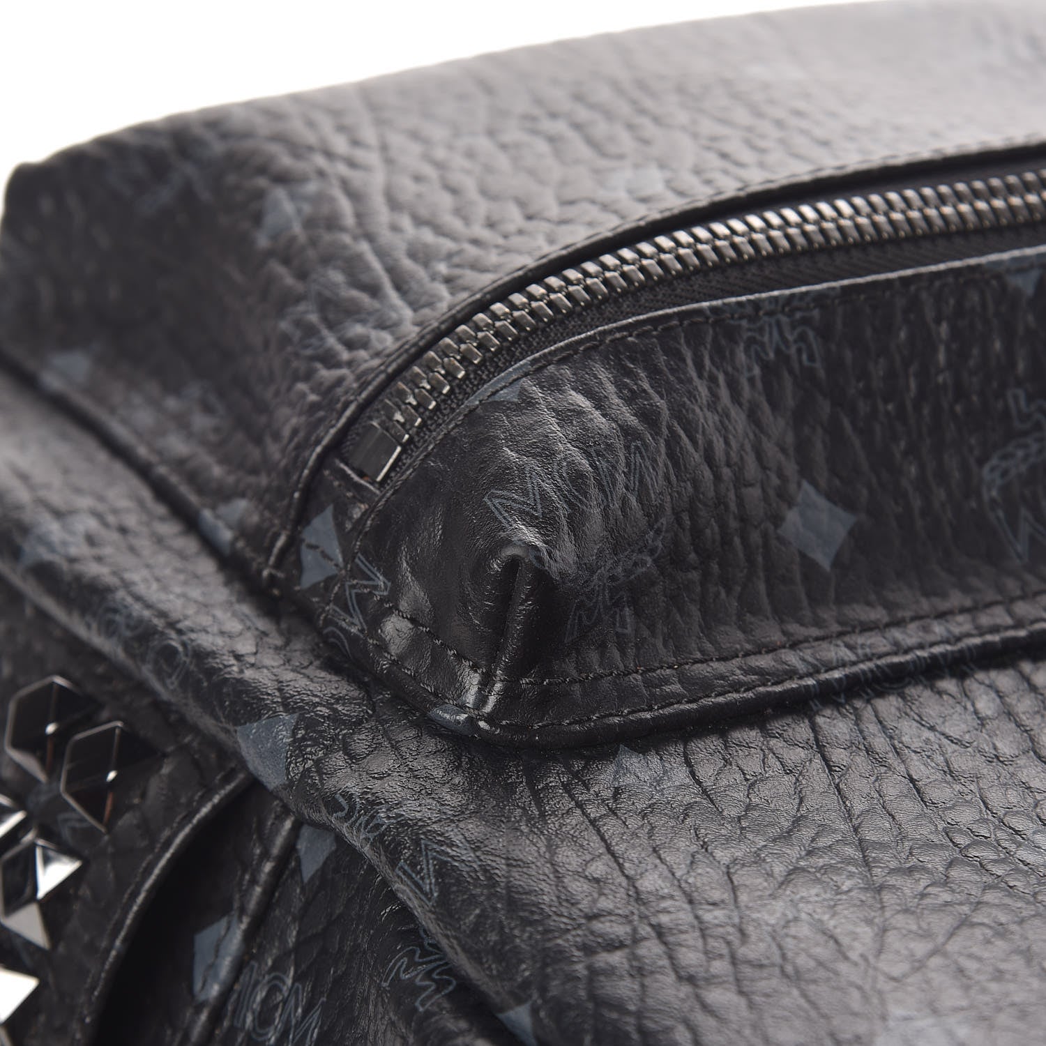 MCM Visetos Small Side Stud Stark Backpack Black 15 of 19