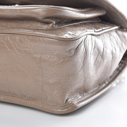 Saint Laurent Crinkled Calfskin Matelasse Monogram Medium Niki Chain Satchel Light Taupe 9 of 10