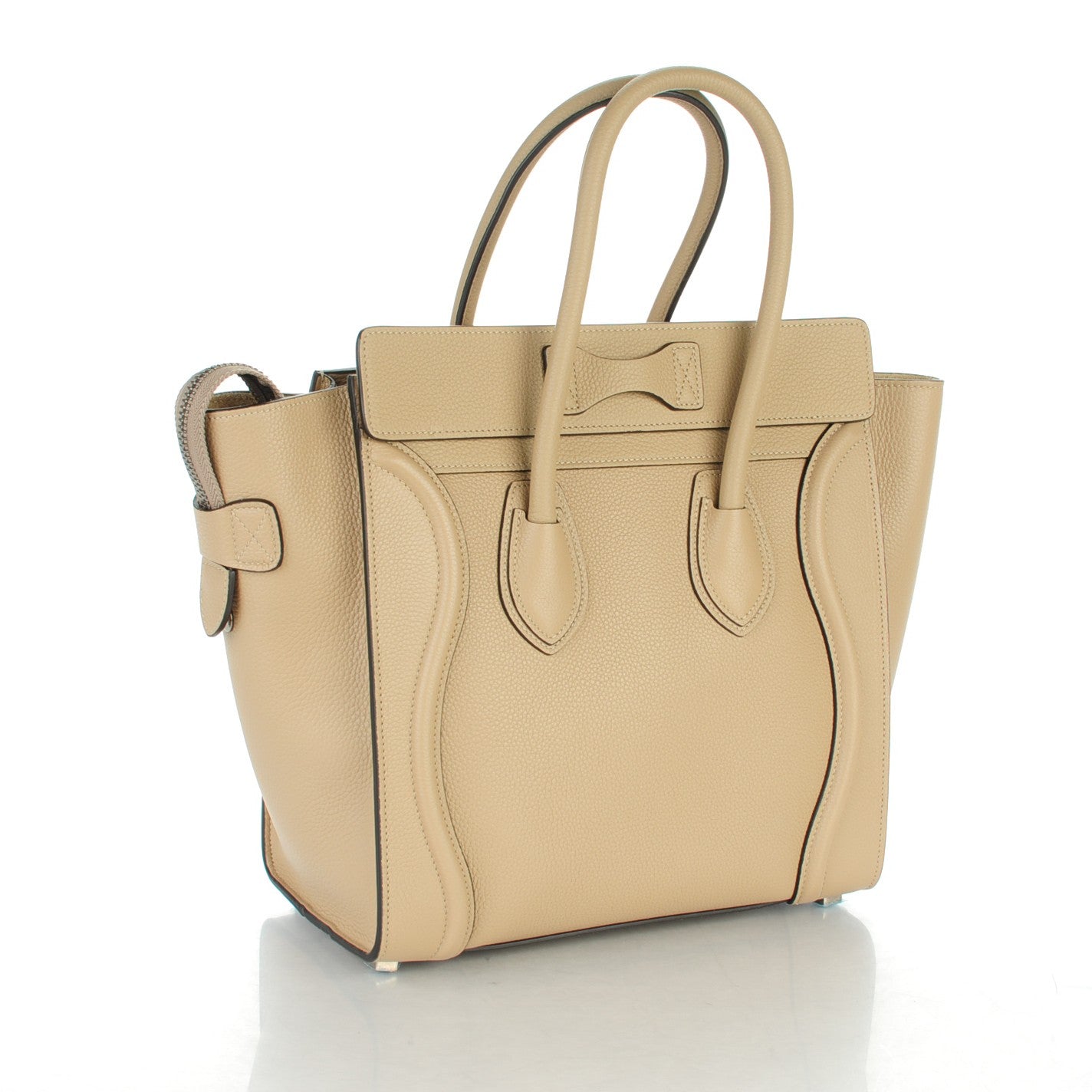 Celine Drummed Calfskin Micro Luggage Dune 3 of 8