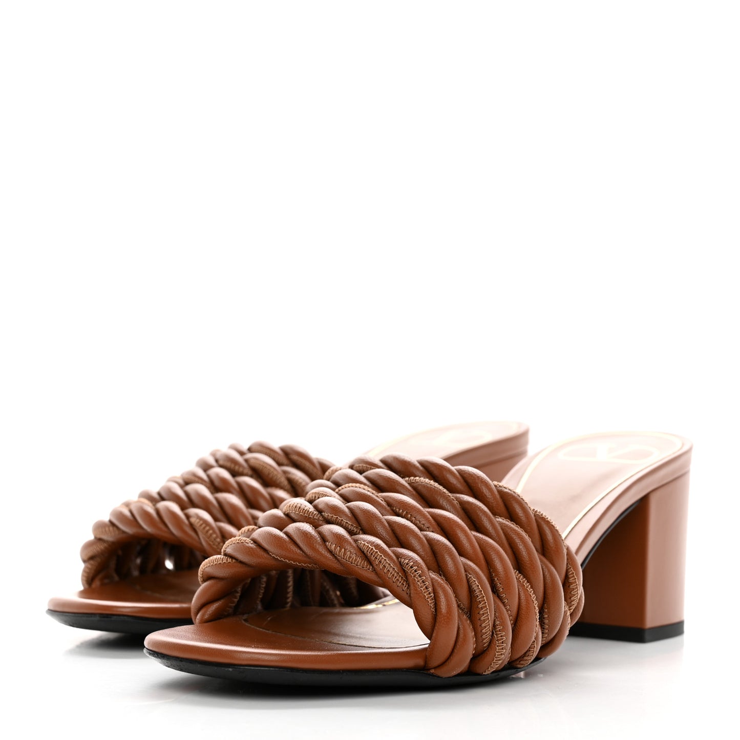 Nappa Rope 60mm Slide Sandals 36.5 Saddle Brown