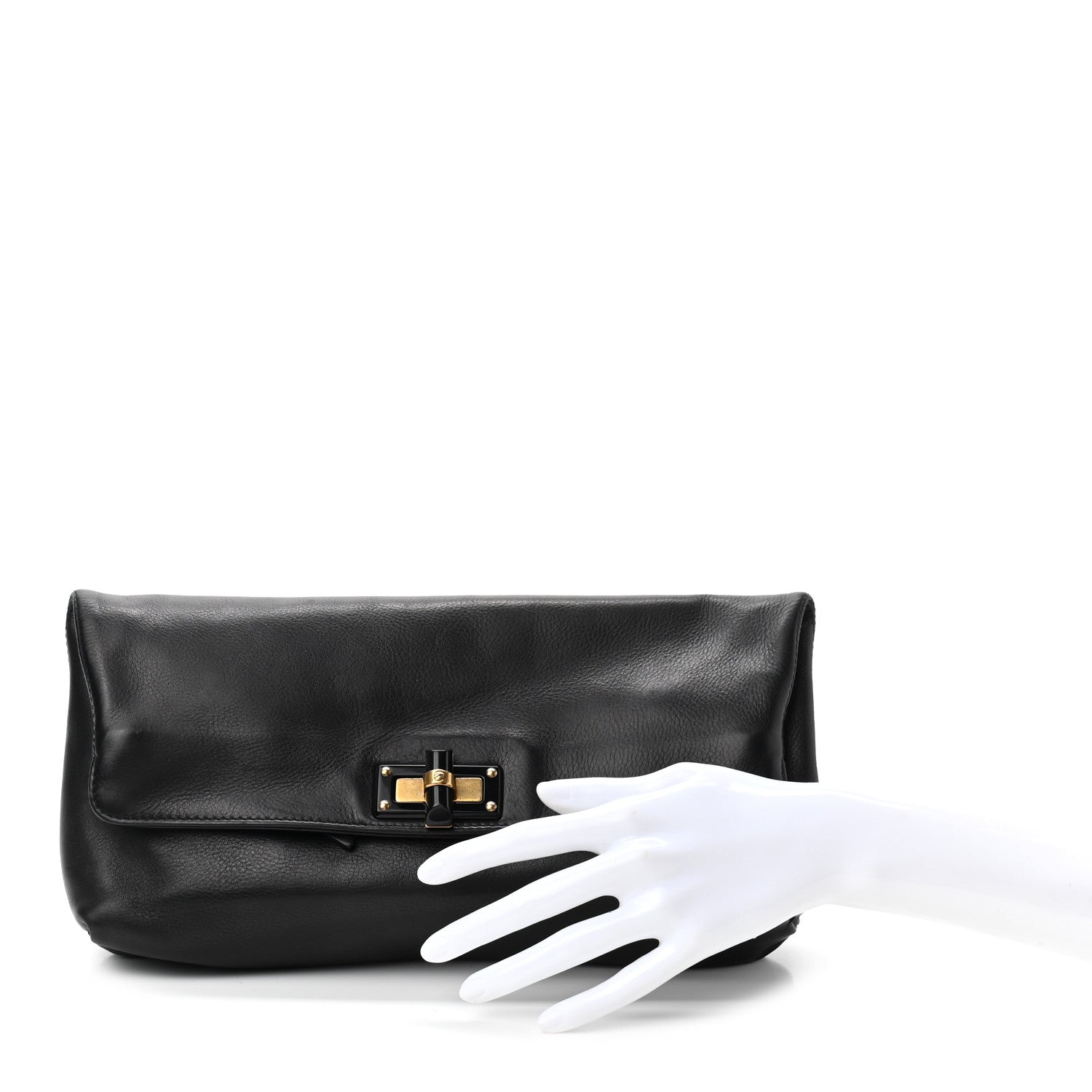 Lanvin Calfskin Happy Clutch Black 2 of 6