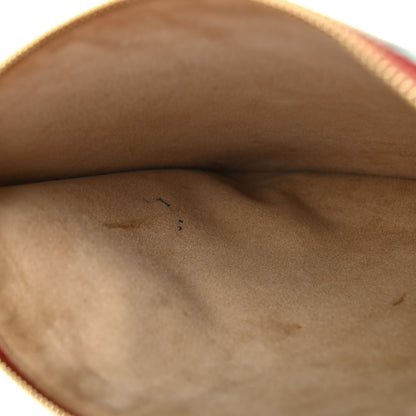 Gucci GG Supreme Monogram Blooms Suede Large Zip Pouch Blue 7 of 9