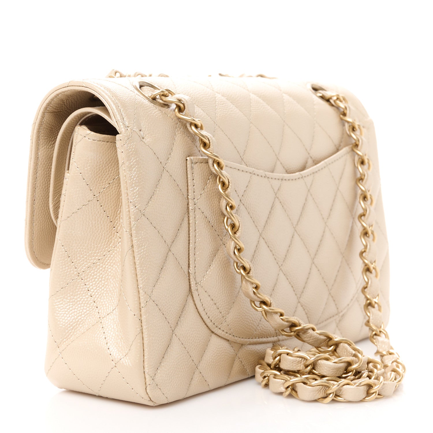 Chanel Metallic Caviar Quilted Small Double Flap Gold 3 of 12