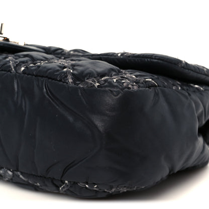 Chanel Nylon Quilted Tweed Stitch Medium Bubble Flap Black 11 of 12