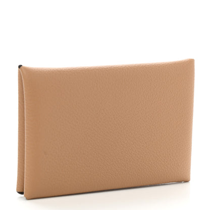Hermes Evercolor Calvi Card Case Chai 3 of 8