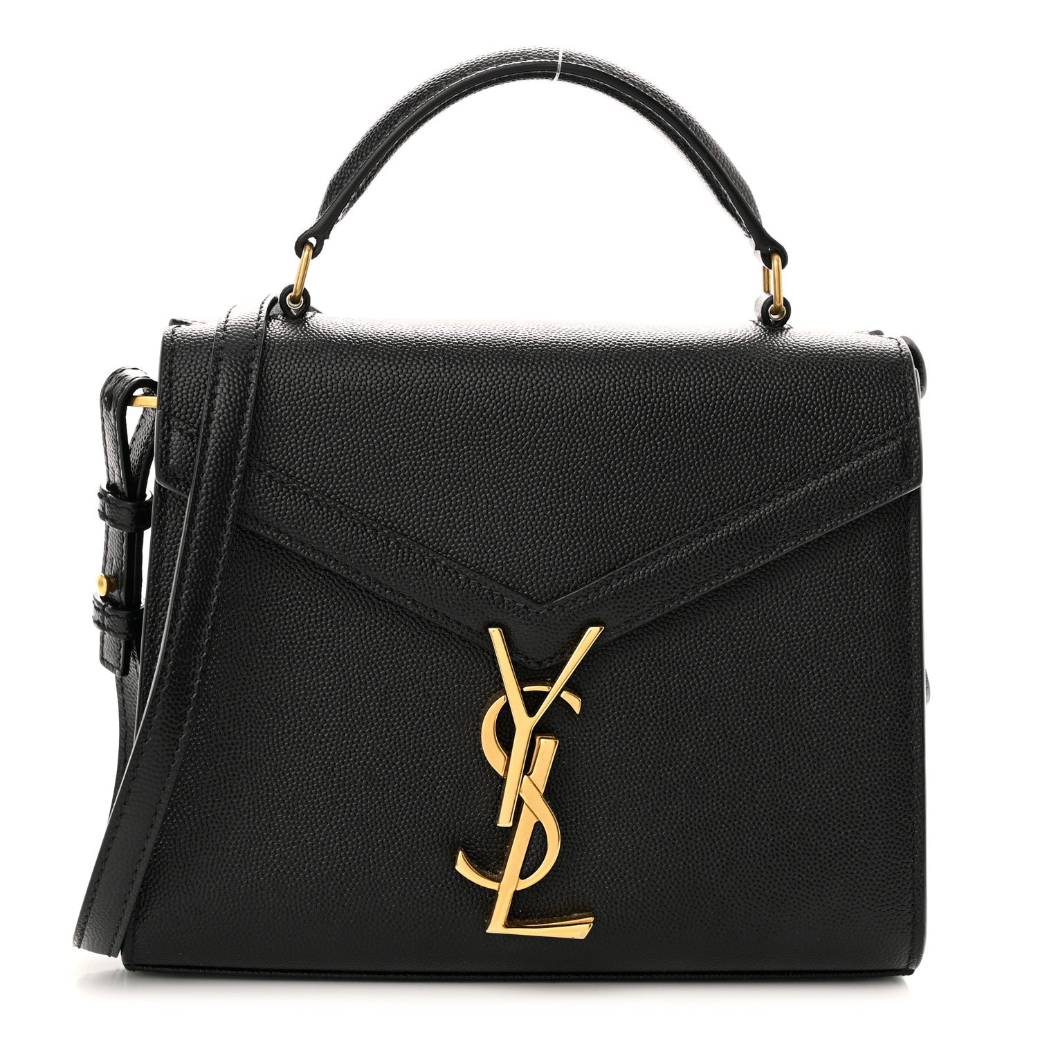 Saint Laurent Grain de Poudre Mini Classic Monogram Cassandra Top Handle Black 1 of 10