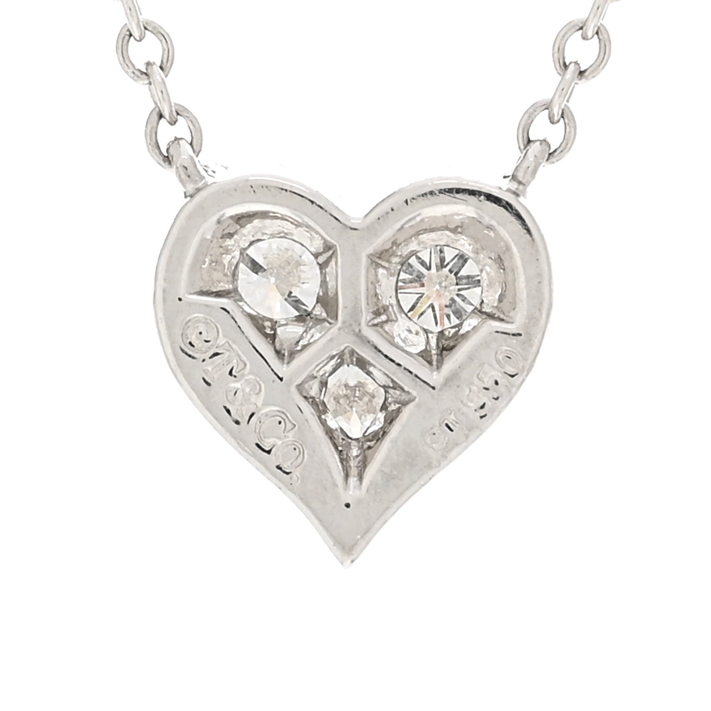 Platinum Diamond Heart Pendant Necklace