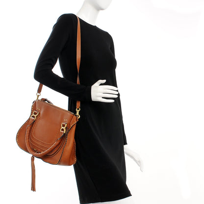 Chloe Calfskin Studded Medium Marcie Satchel Caramel 2 of 8