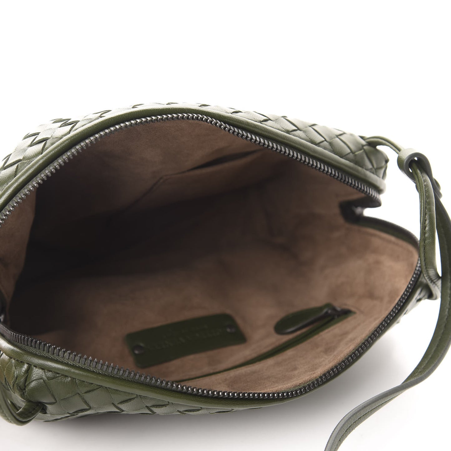 Nappa Intrecciato Nodini Crossbody Messenger Moss