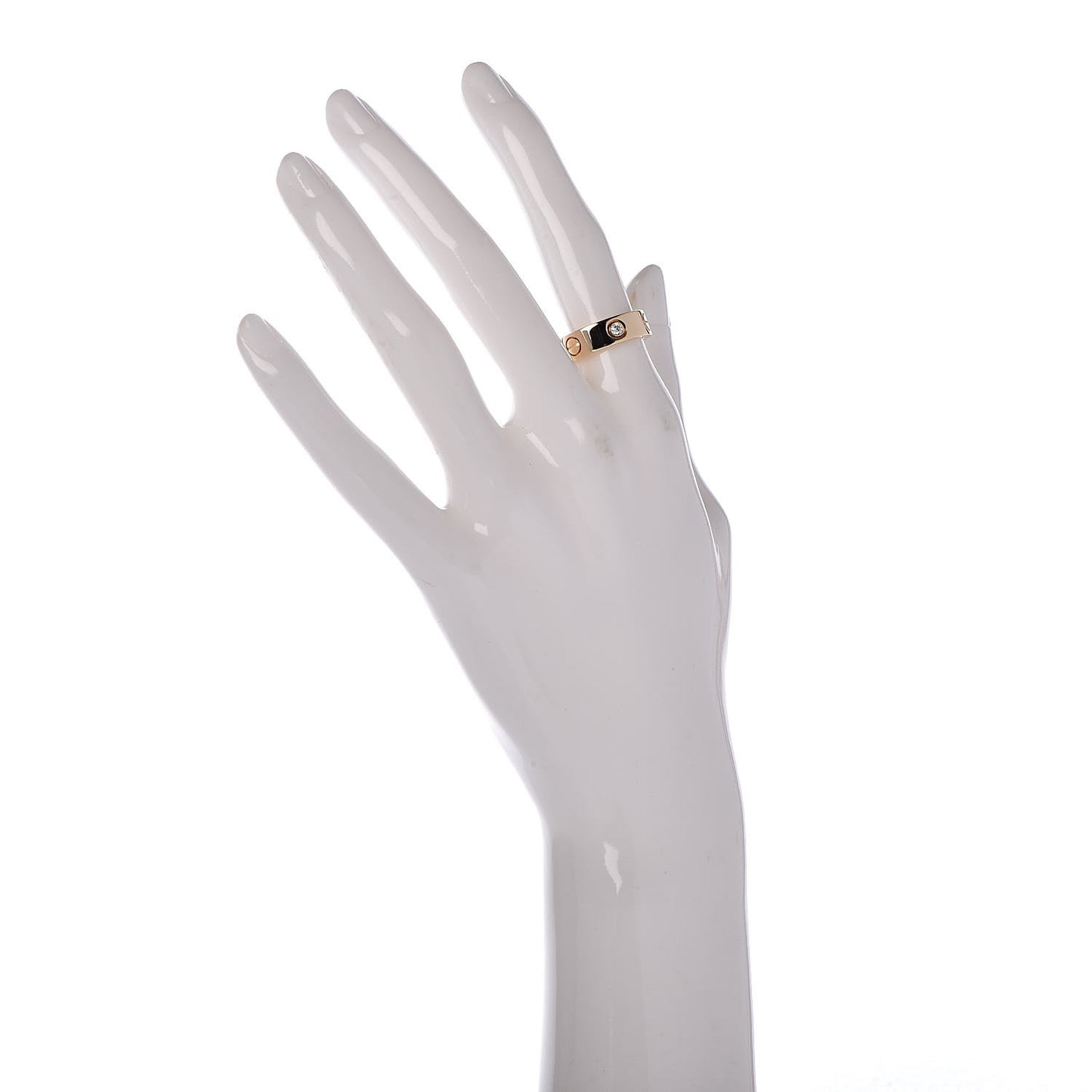 18K Yellow Gold 3 Diamond 5.5mm LOVE Ring 50 5.25