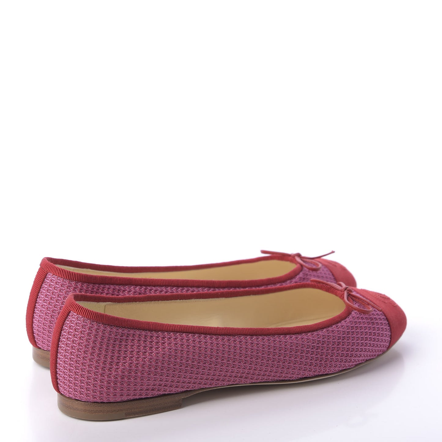 Grosgrain Cap Toe Ballerina Flats 38 Pink Red