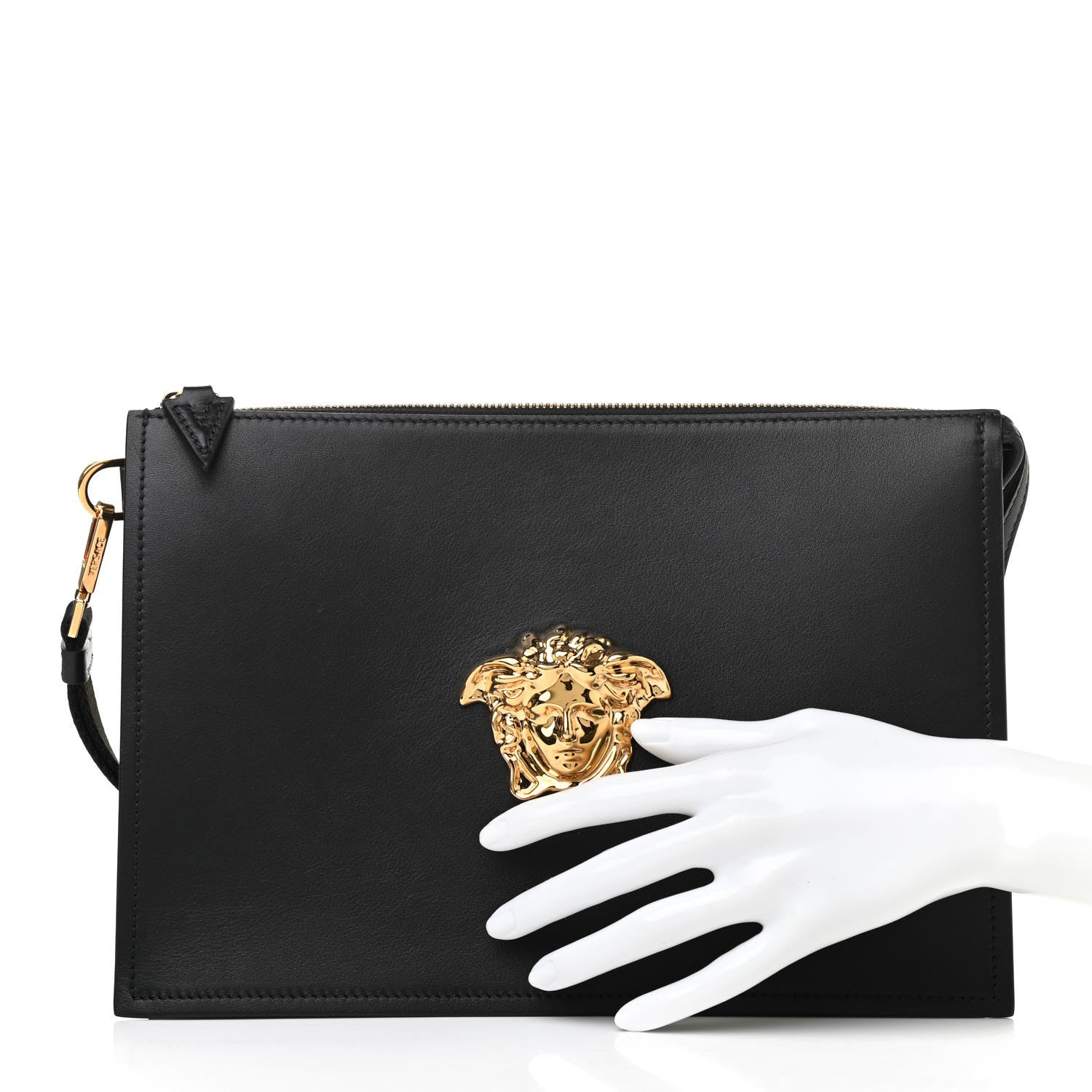 Versace Calfskin La Medusa Large Pouch Black 2 of 8