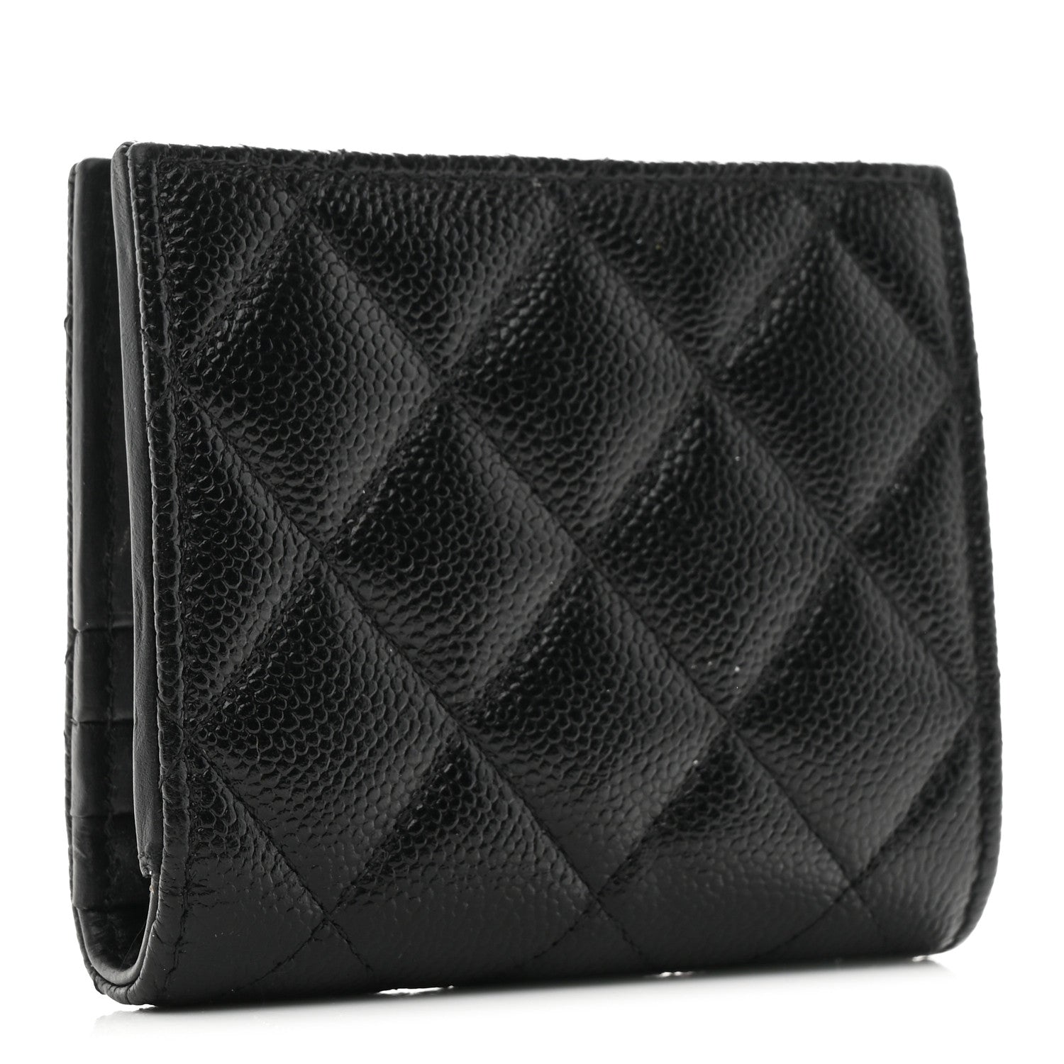 Chanel Caviar Quilted Multi Chain CC Compact Bifold Wallet Black 3 of 7