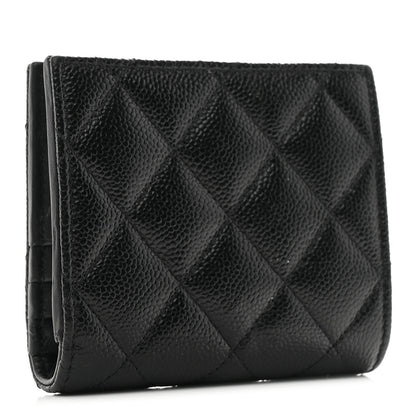 Chanel Caviar Quilted Multi Chain CC Compact Bifold Wallet Black 3 of 7