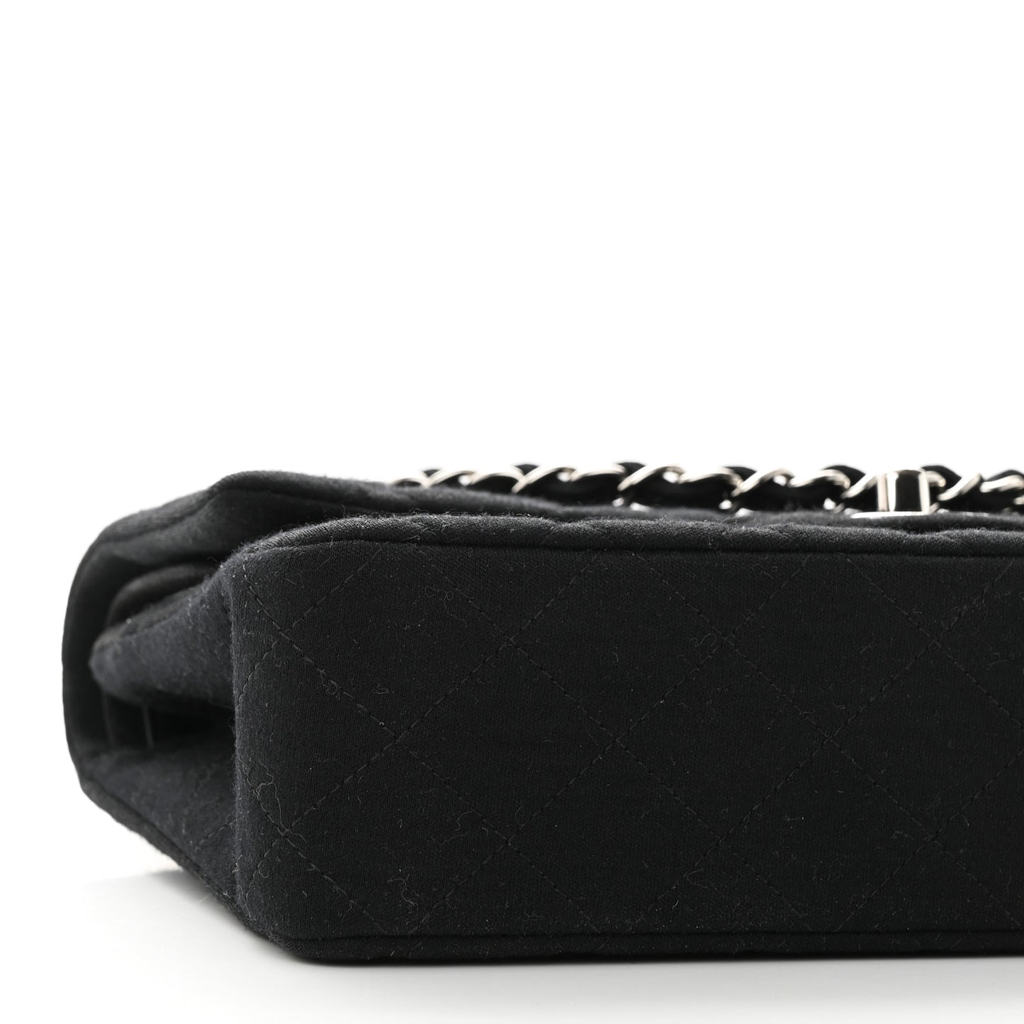 Jersey Quilted Medium Double Flap Black