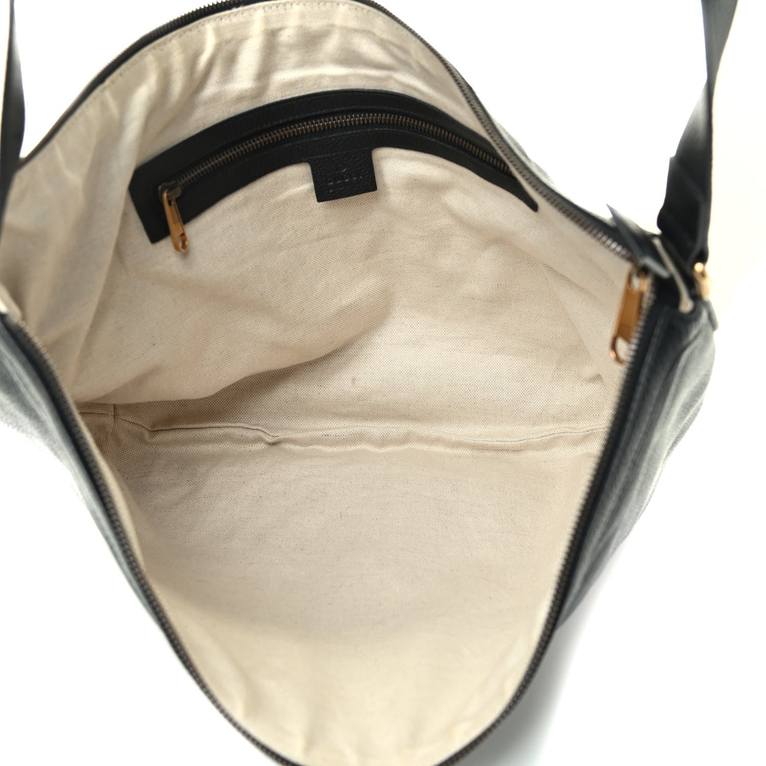 Gucci Grained Calfskin Logo Half Moon Hobo Black 6 of 11