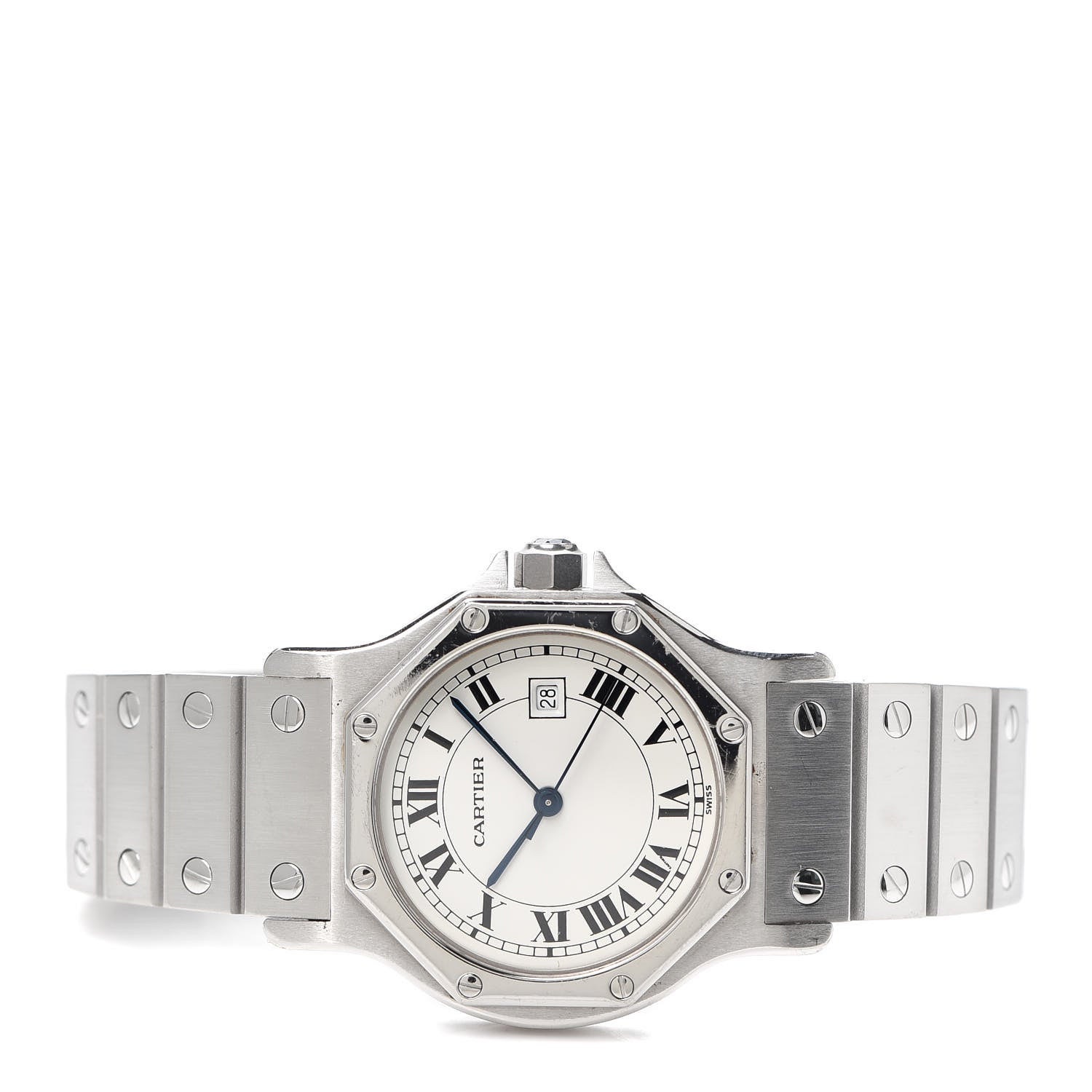 Cartier Stainless Steel 29mm Santos Octagon Automatic Watch 2 of 5