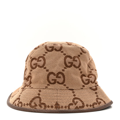 Gucci Monogram Jumbo GG Bucket Hat S Camel Ebony New Acero 5 of 10