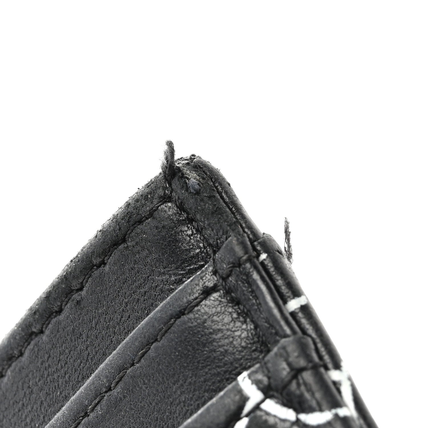 Chanel Lambskin Camellia Embossed Card Holder Black White 10 of 12