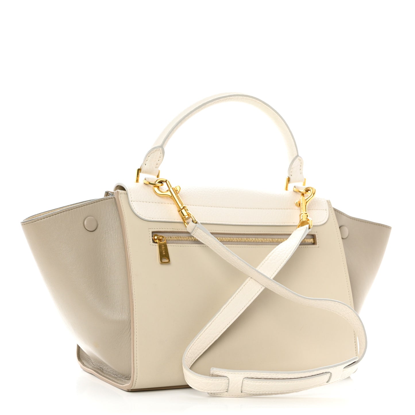 Bullhide Calfskin Small Tri-Color Trapeze White